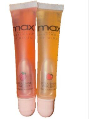 MAX Makeup Cherimoya Ultra Shine Strawberry and Peach Lip Gloss Set of 2